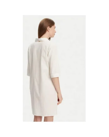 Camasa stil rochie dama  BM033, Bumbac, Ecru, Ecru