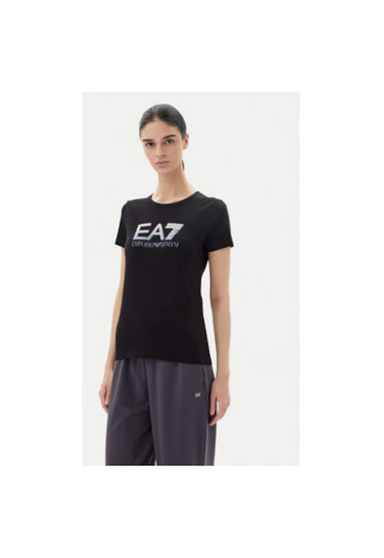 Tricou dama  Emporio Armani, 7W000183 AF10373, Bumbac, Negru, Negru