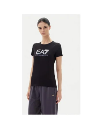 Tricou dama  Emporio Armani, 7W000183 AF10373, Bumbac, Negru, Negru