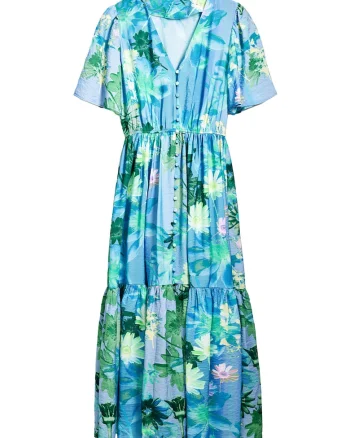 Camasa stil rochie dama  25SWVW18, Viscoza/Poliamida, Albastru, Albastru