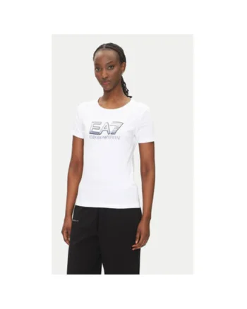 Tricou dama  Emporio Armani, 7W000183 AF10373, Bumbac, Alb, Alb
