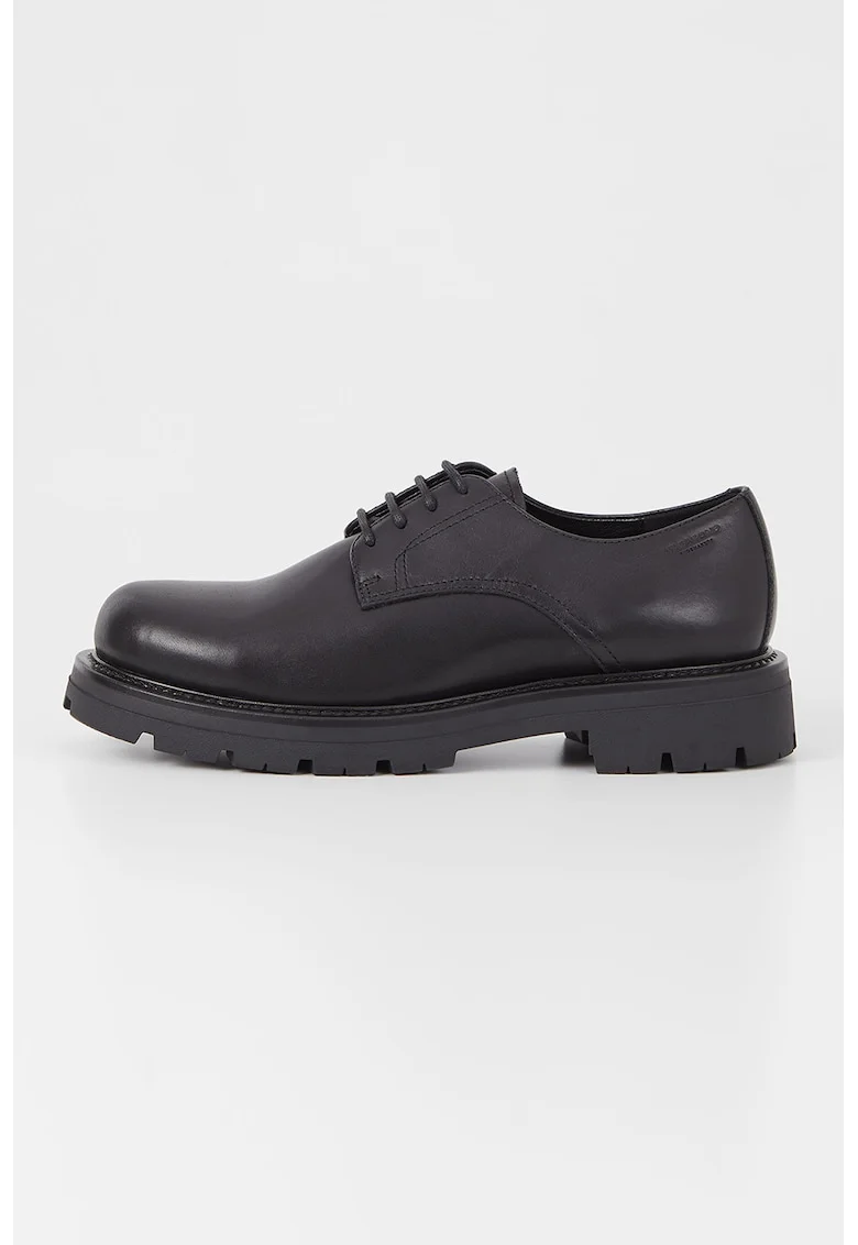 Pantofi Derby low-cut de piele, Negru