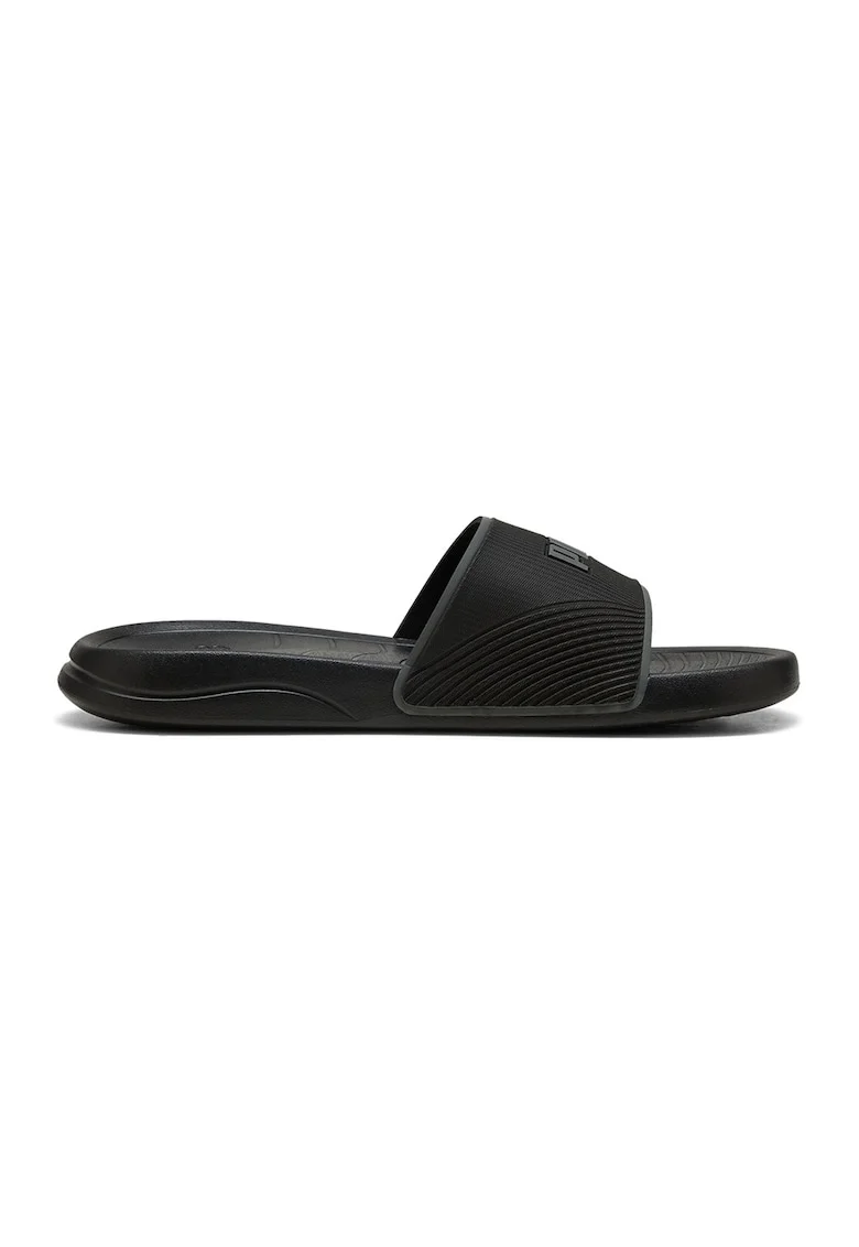 Papuci cu logo in relief Popcat 20 Go, Negru/Negru stins
