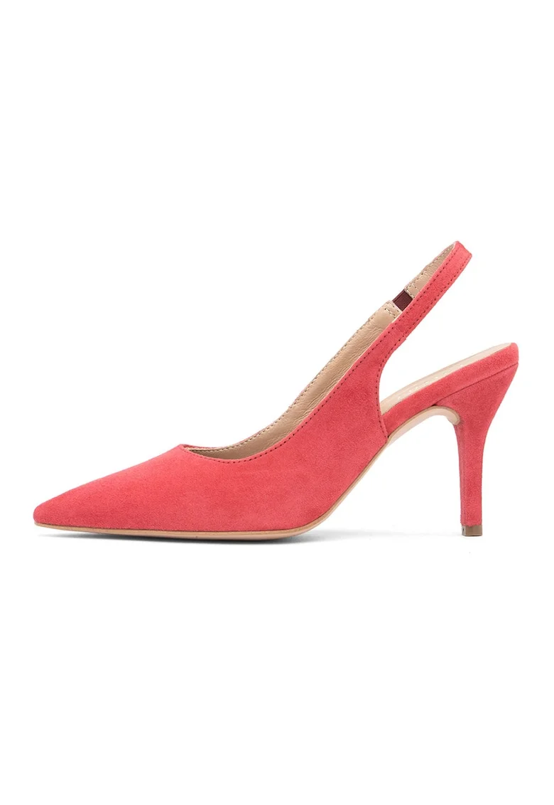 Pantofi slingback de piele intoarsa