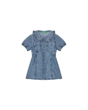 Rochie fete,  41DWGV029 901, bumbac/poliester, albastru