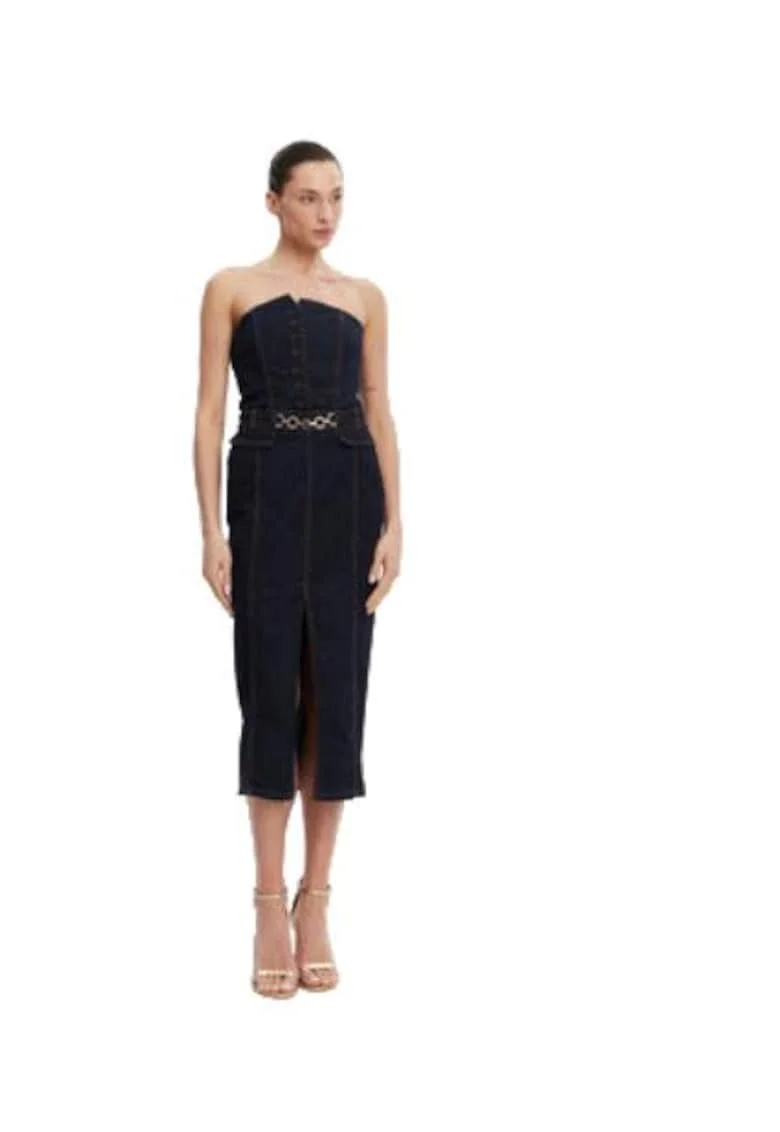 Rochie  L23, bumbac, bleumarin, 98% bumbac, 2% elastan