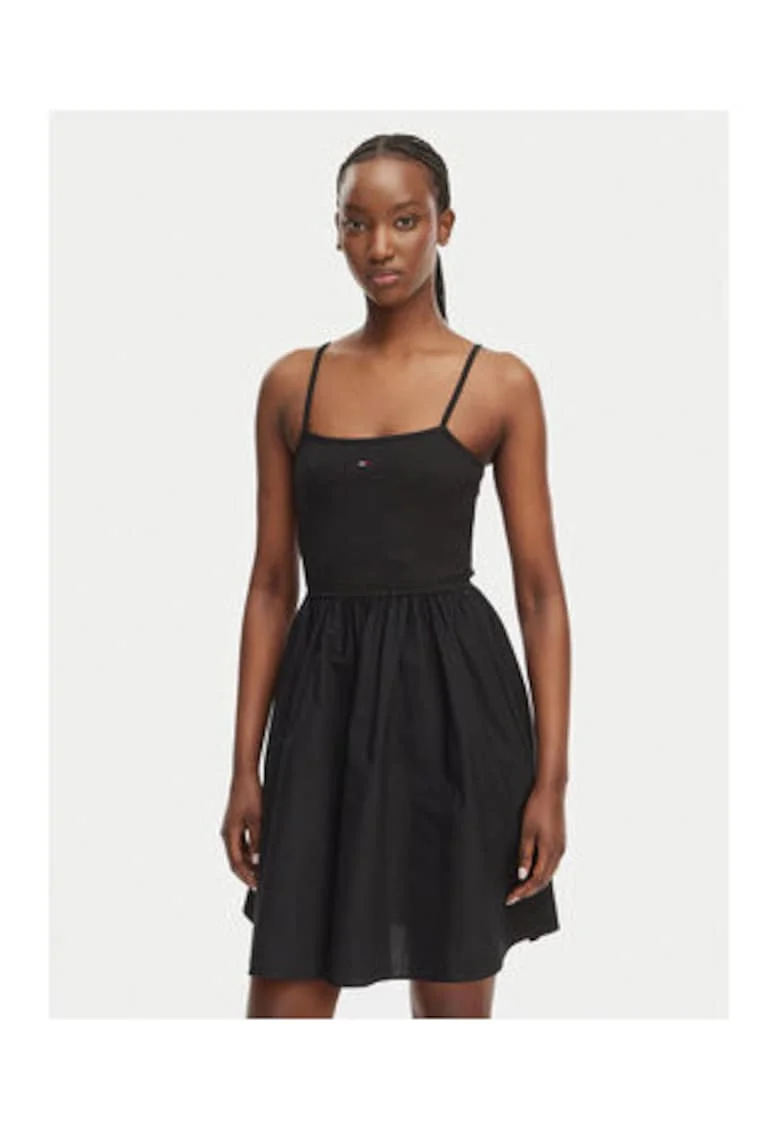 Rochie scurta evazata din bumbac