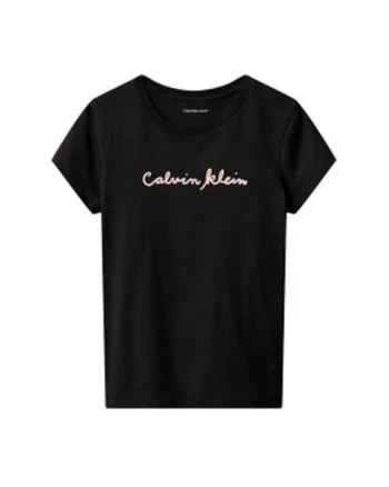 Tricou cu imprimeu logo si decolteu la baza gatului