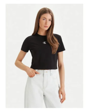 Tricou crop cu decolteu la baza gatului,