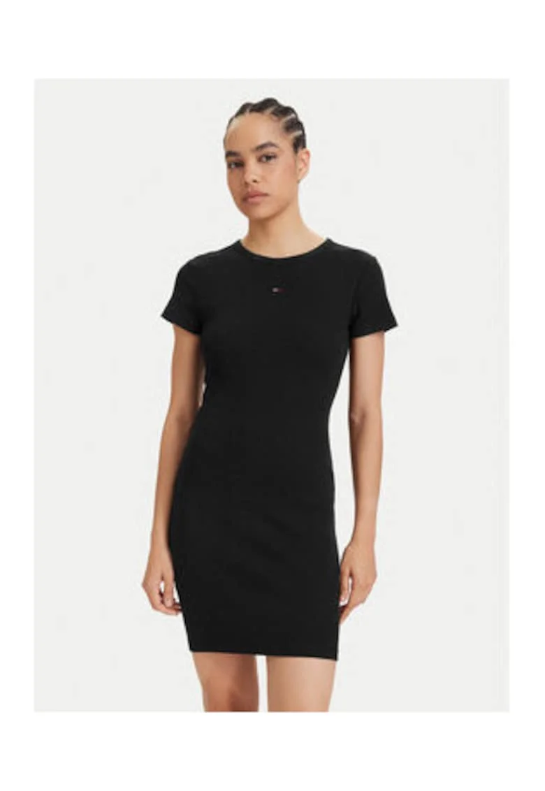 rochie scurta cambrata uni din bumbac