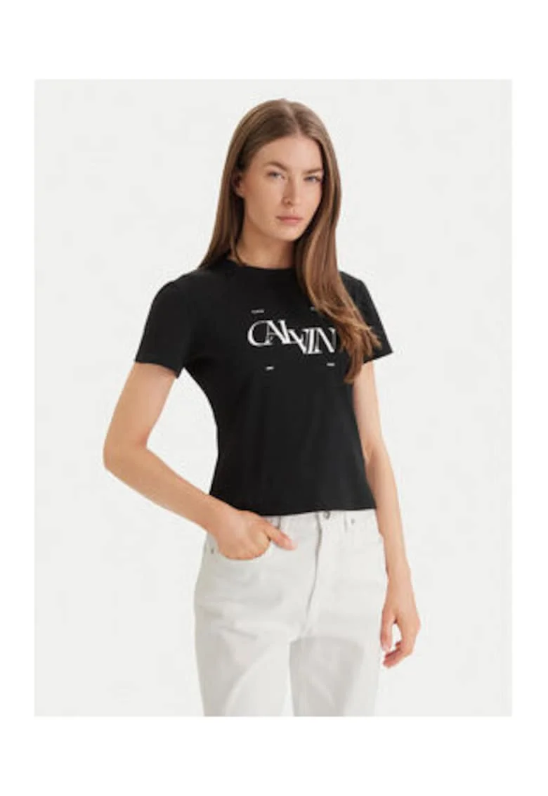 Tricou din amestec de bumbac cu imprimeu logo