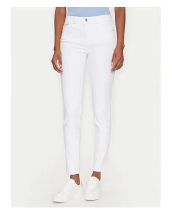 Blugi skinny crop cu talie medie