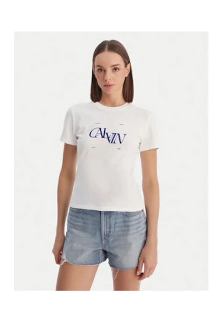 Tricou cu decolteu la baza gatului si logo