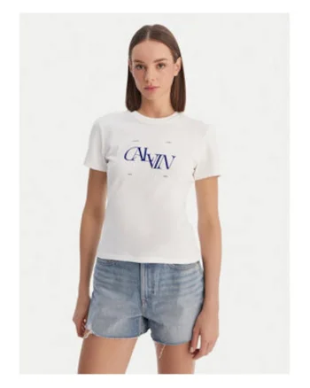Tricou cu decolteu la baza gatului si logo