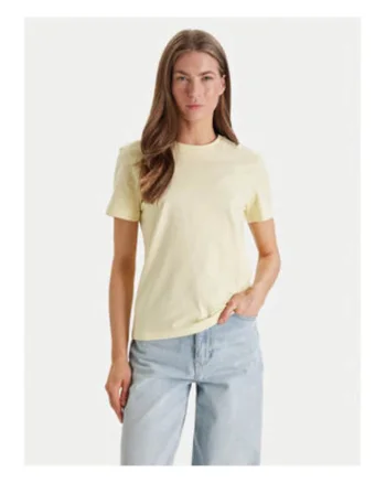 Tricou regular fit din bumbac cu model uni si decolteu la baza gatului