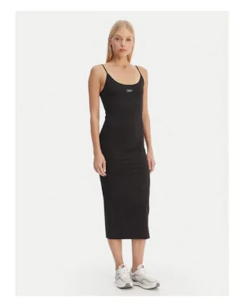 Rochie midi decolteul rotund și bretelele