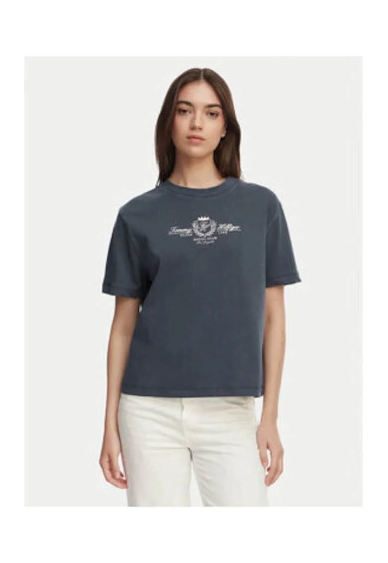 Tricou lejer din bumbac cu imprimeu frontal