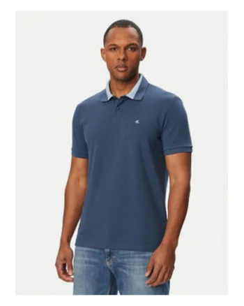 Tricou polo din bumbac cu guler contrastant