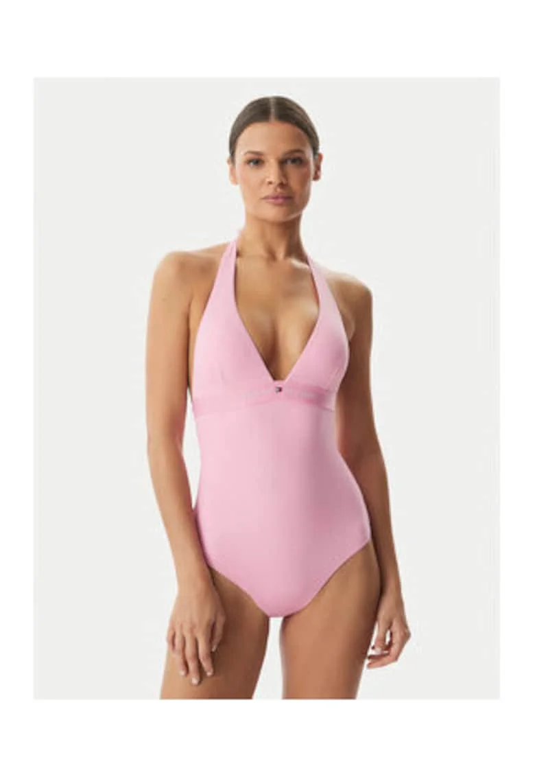 Costum de baie intreg cu cupe triunghiulare,