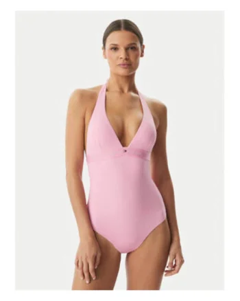 Costum de baie intreg cu cupe triunghiulare,