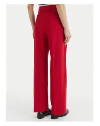 Pantaloni drepti cu talie inalta din amestec de lana