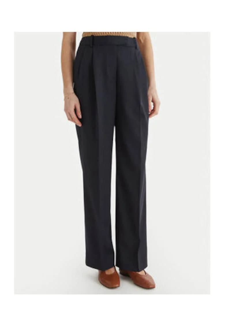 Pantaloni drepti din amestec de lana
