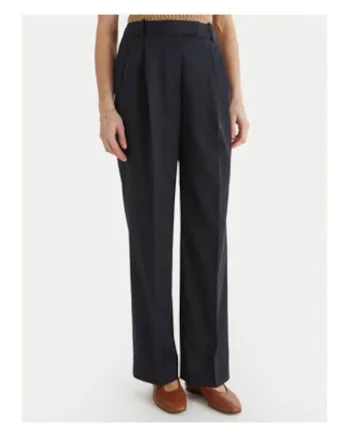 Pantaloni drepti din amestec de lana