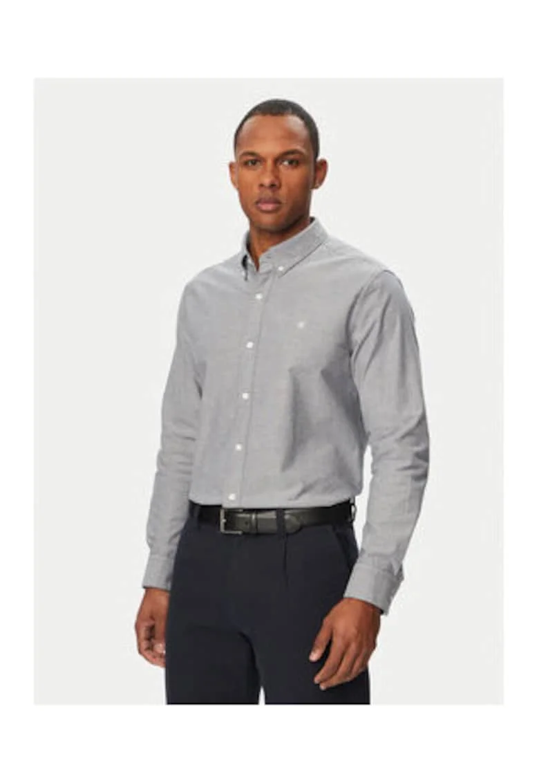 Camasa regular fit din bumbac cu model cu dungi discrete