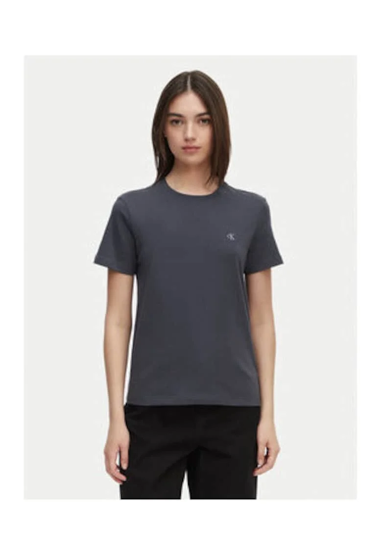 Tricou uni din bumbac, cu maneci scurte