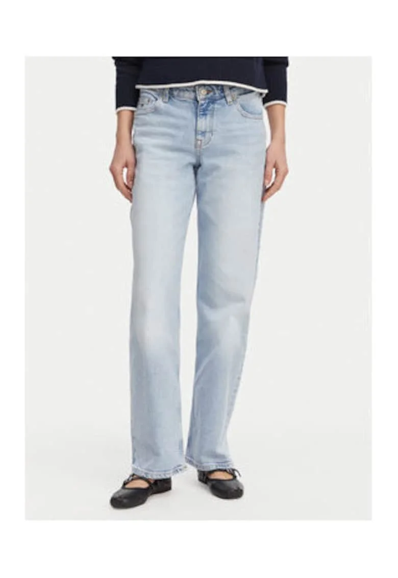 blugi denim drepti cu talie medie