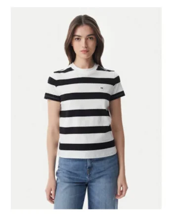 Tricou regular-fit din bumbac si dungi