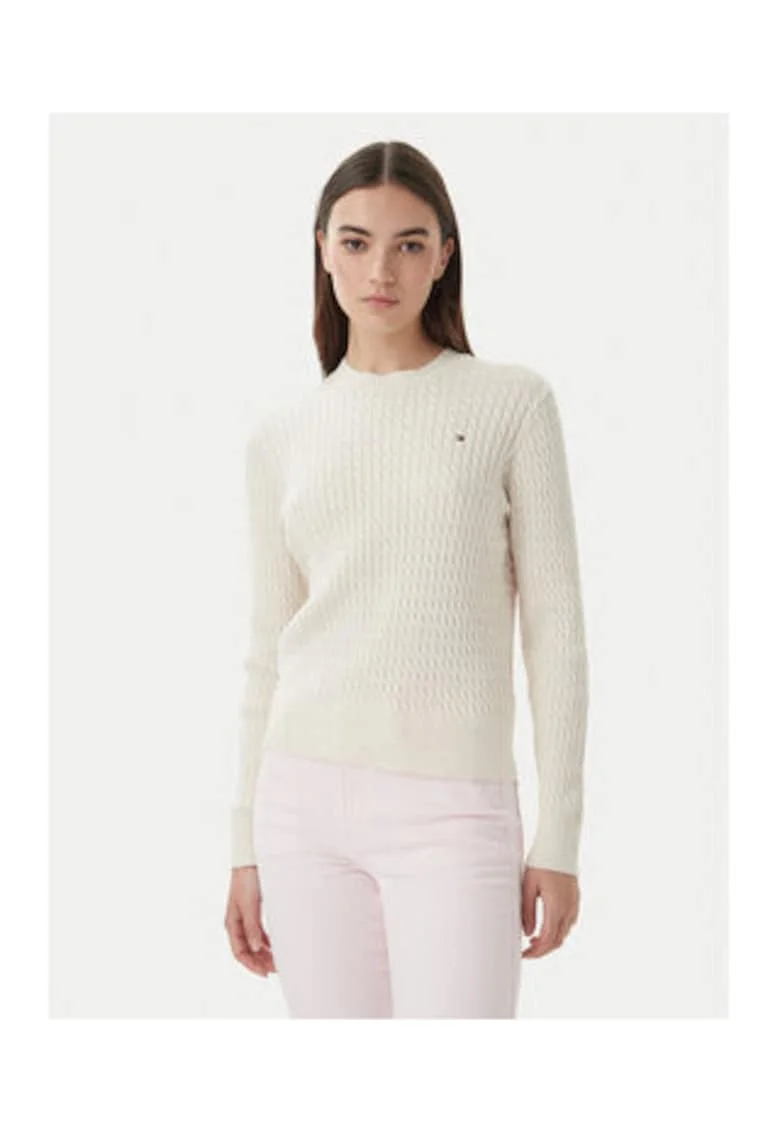 Pulover cu model texturat si logo discret