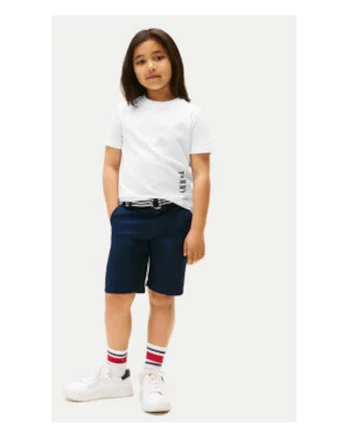 Tricou cu decolteu la baza gatului si imprimeu logo lateral