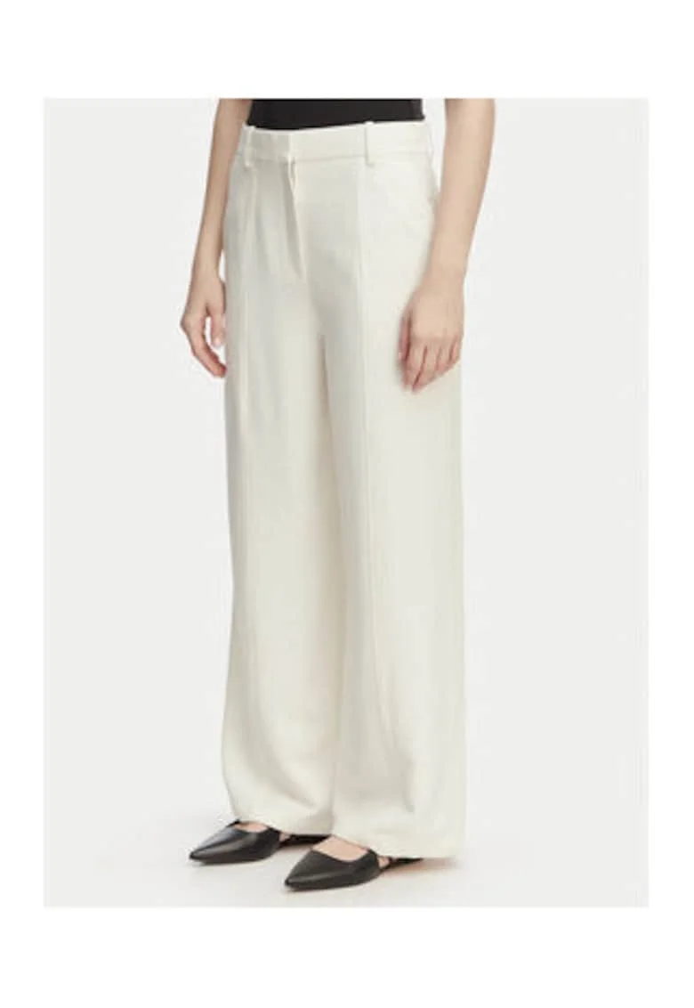 Pantaloni drepti cu talie inalta