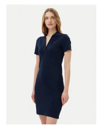 Rochie polo cambrata cu decolteu in V