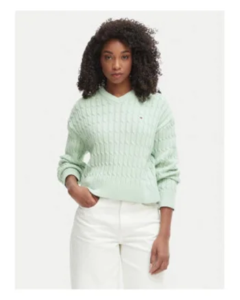 Pulover regular fit cu decolteu in V