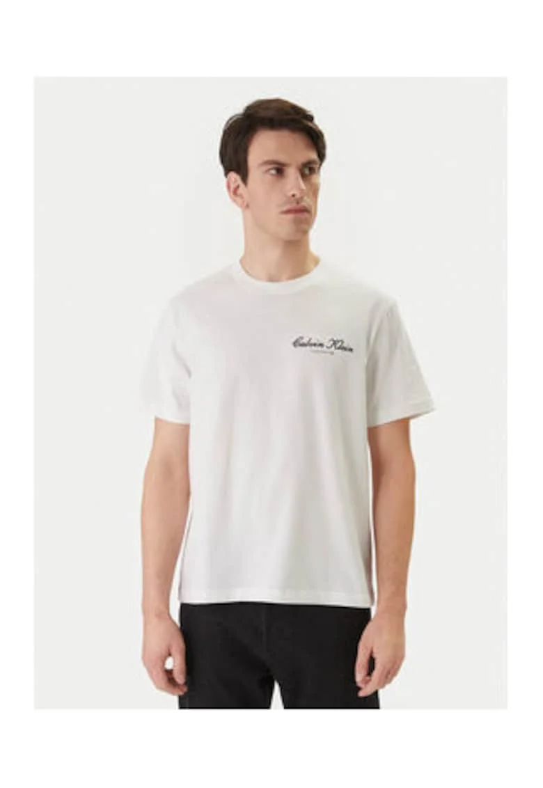 Tricou din bumbac cu detaliu logo pe piept,