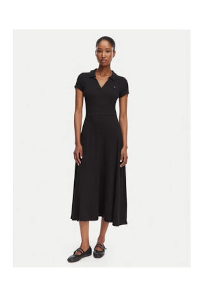 Rochie midi cu guler polo
