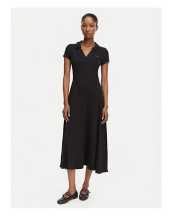 Rochie midi cu guler polo