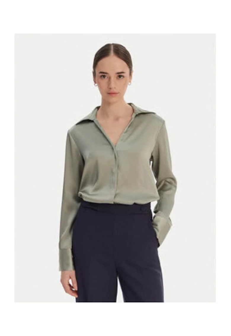 Camasa cu model uni si aspect satimat