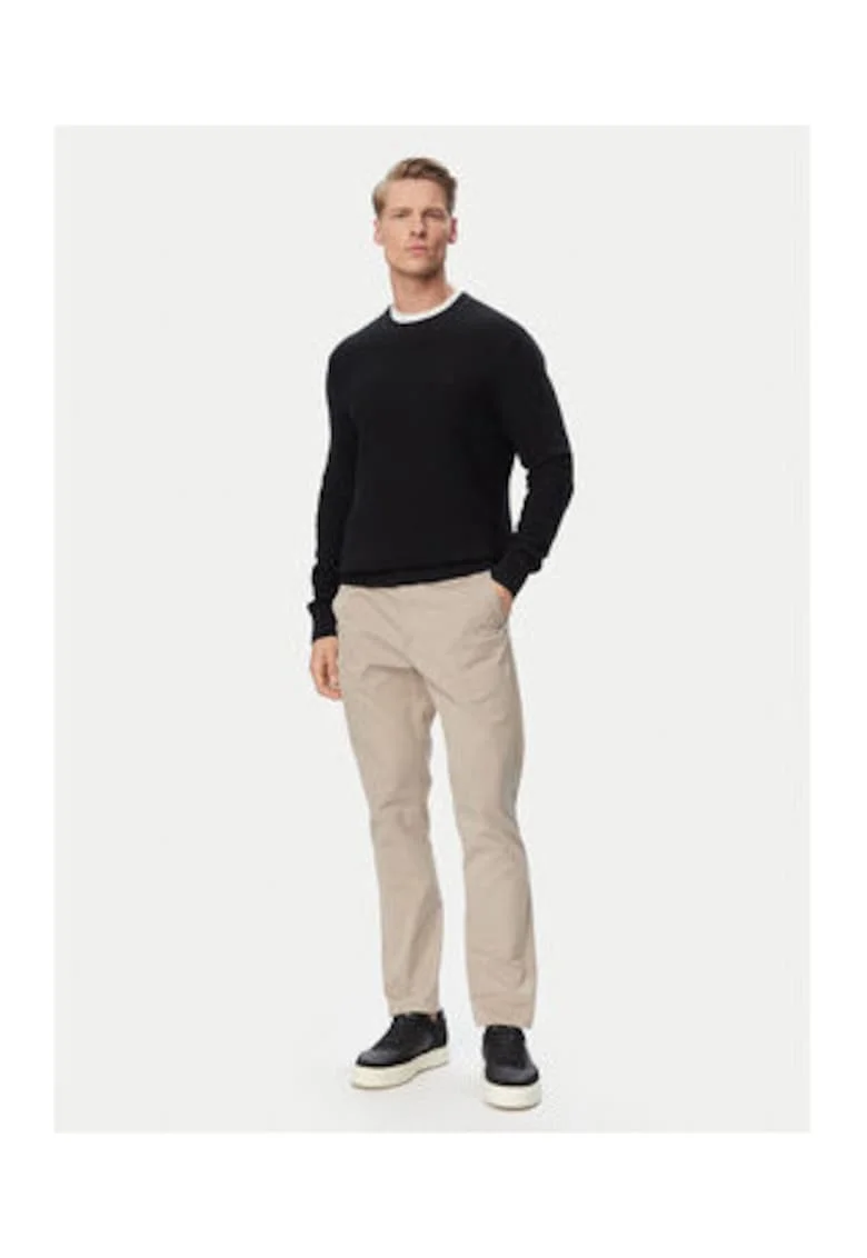 Pulover din bumbac cu model uni