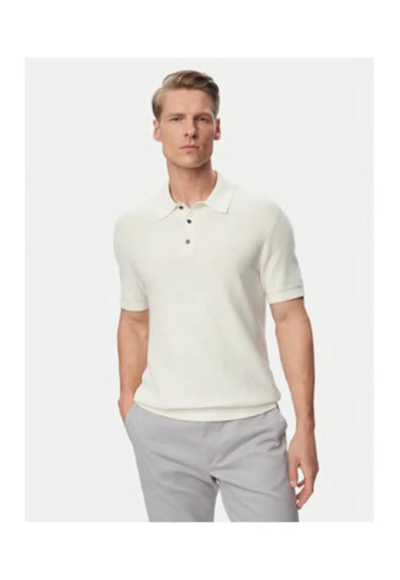 Tricou regular fit, cu guler polo