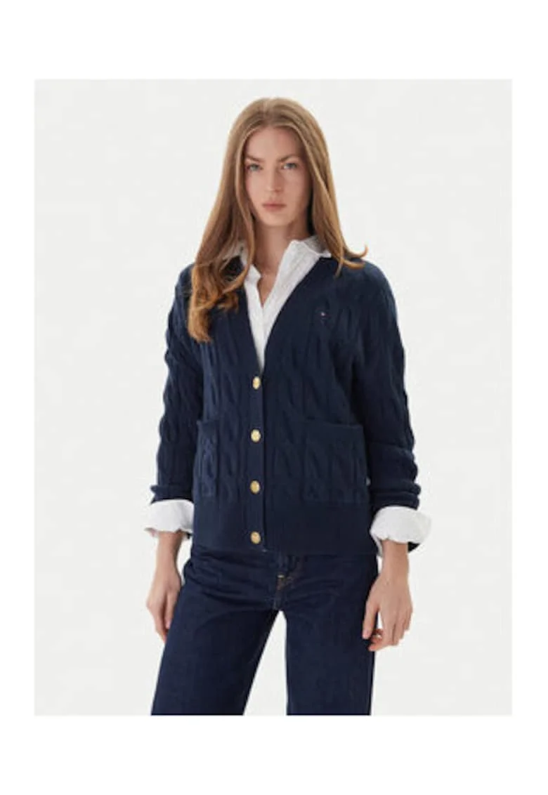 Cardigan texturat din lana,