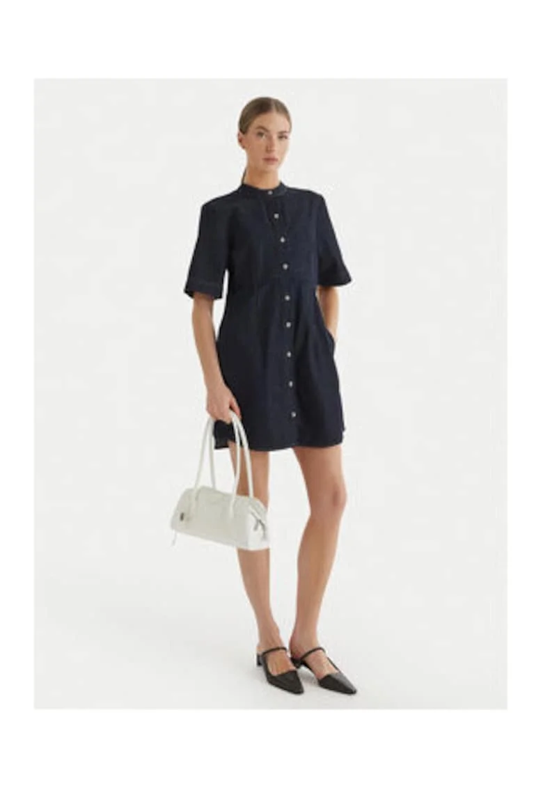 Rochie din denim cu nasturi,