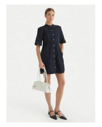 Rochie din denim cu nasturi,