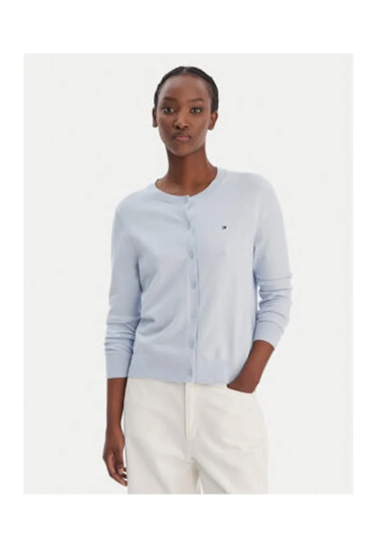 Cardigan tricotat fin cu nasturi,