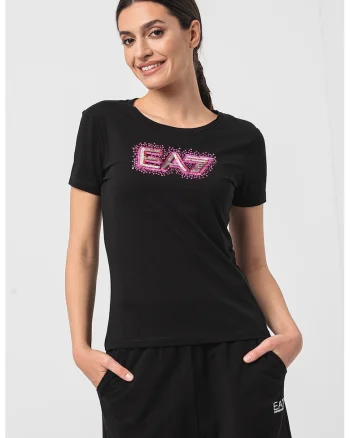 Tricou cu aplicatii de paiete, Negru