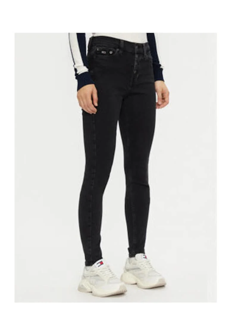 Blugi skinny cu talie inalta,