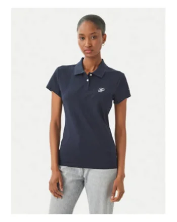 Tricou polo slim fit cu logo brodat pe piept