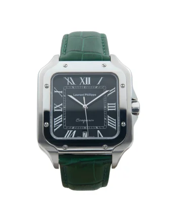 Ceas barbatesc  Black Orlov Tsavorite Temptation, cadran negru, curea piele, mecanism quartz, inox